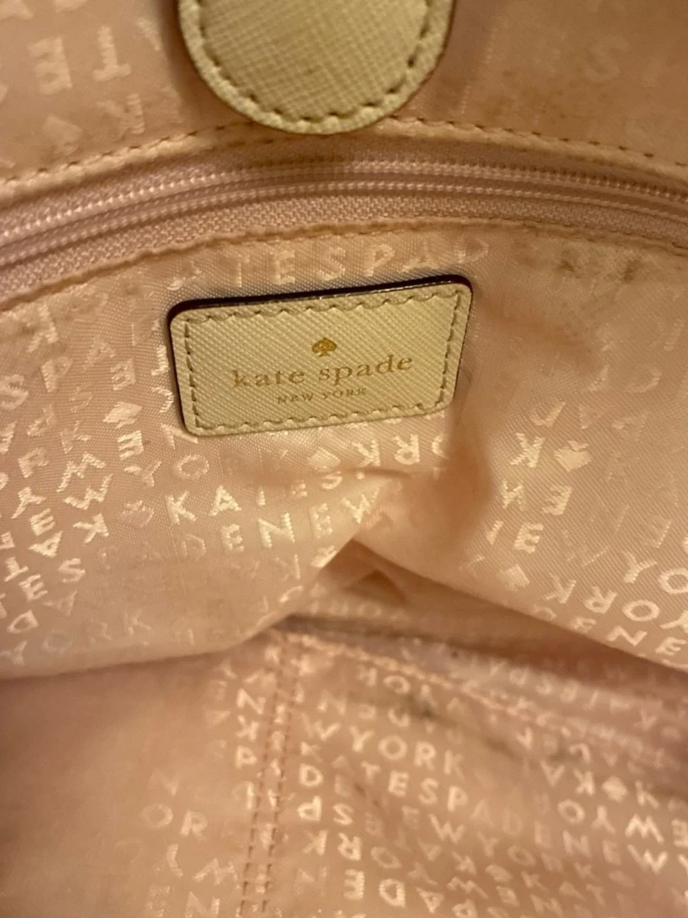 kate spade Cream Leather Crossbody Tote with Detachable Strap